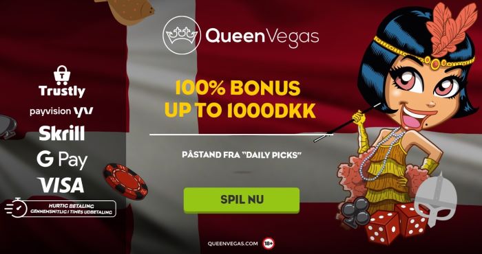 Queen Vegas bonus - 100% op til 1000 kr