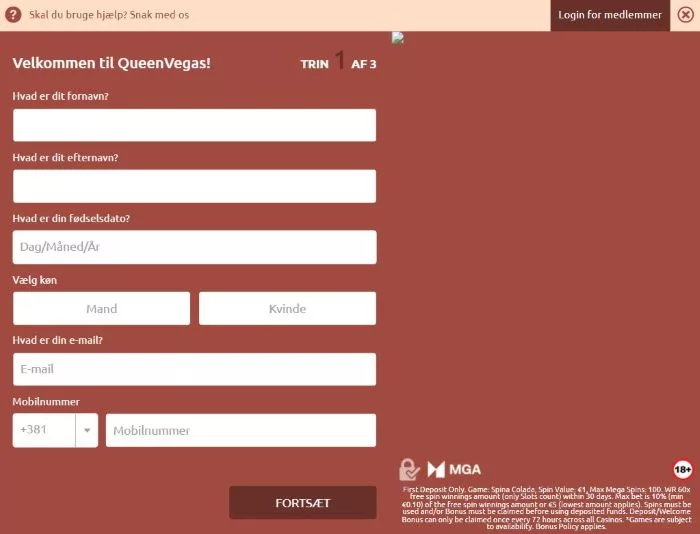 Queen Vegas Login
