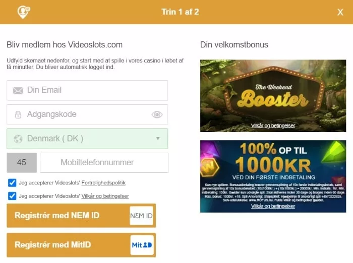 Videoslots Login