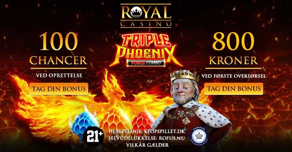 Royal Casino Bonus 100 fs og 800 kr